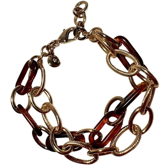 J. Crew Bracelet 7.5” Tortoise Chain Set BL436 - Picture 5 of 8